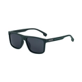 Dark green square polarized sunglasses with matte finish frame and grey lenses for men - Matte Green Frame Grey Lens