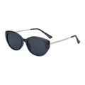 Cat-Eye Polarisierte Sonnenbrille mit dunkelgrauem Rahmen und roségoldenen Bügeln - Grau (C3)