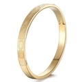 Gold-plated titanium steel heartbeat pattern bracelet with geometric engravings - Octagonal Vintage Geometric (44B-C-8)