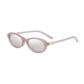 Gafas de sol polarizadas ovaladas para mujer con montura rosa nude y detalles dorados - Púrpura Claro