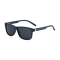 Polarized square sunglasses for men featuring matte black frames and textured temples - Matte Green Frame Gray Lens