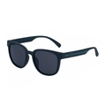 Matte black square polarized sunglasses with dark lenses and green stripe detail - Matte Green Frame Gray Lens (C6)