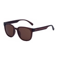 Fashionable square polarized sunglasses with dark brown lenses and tortoiseshell frame - Tea Frame Tea Lens (C7)