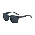 Fashionable square frame sunglasses in dark green finish with polarized grey lenses - Matte Green Frame Gray Lens