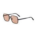 Lunettes de soleil carrées à monture métallique noire et verres teintés orange clair - Noir Orange