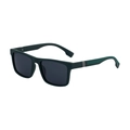 Polarized square sunglasses for men with dark green matte frame and grey lenses - Matte Green Frame Gray Lens