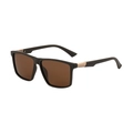 Gafas de sol polarizadas para hombre con montura cuadrada negra y lentes marrones para conducir - Montura Marrón Mate Lentes Marrones (C5)