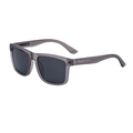 Polarized square frame sunglasses for men featuring translucent grey frame and silver accents - C2 Transparent Gray Frame Gray Lens
