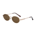 Gafas de sol polarizadas ovaladas con montura oro champán y lentes marrones - Color Té
