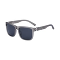 Gafas de sol polarizadas cuadradas modernas con montura gris oscuro translúcido - Marco Gris Arena Mate Lente Gris