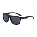 Men's polarized square sunglasses with matte black frame and dark grey lenses - Matte Black Frame Grey Lens