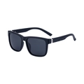 Gafas de sol polarizadas cuadradas negro mate con bisagra plateada y patillas con textura - Montura Negra Mate Lentes Grises