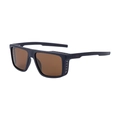 Square matte navy polar sunglasses for men with brown lenses and side grill detail - Matte Brown Frame Brown Lens (C6)