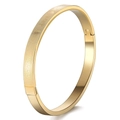 Golden titanium steel bangle with Big Sister engraving and fine matte finish - Matte Big Sister Kiss (44B-D-2)