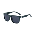Men's square dark green polarized sunglasses with matte frame and silver metal accents - Matte Sand Green Frame Gray Lens