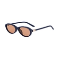 Gafas de sol ovaladas polarizadas con montura azul marino, lentes marrones y detalles oro - Azul Profundo