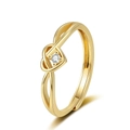 Adjustable golden heart knot ring with sparkling round zirconia center stone - Adjustable Open / Gold