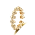Adjustable gold punk ring featuring a continuous skull link design in gothic style - Adjustable Open / Gold