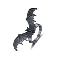 Anello gotico a pipistrello nero per uomo e donna, design aperto stile Halloween - Aperto Regolabile / Nero