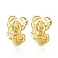 Orecchini a perno a forma di scorpione dorato con dettagli realistici e riflesso - Oro