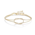Elegante pulsera de nudo con cadena de serpiente dorada y cierre de mosquetón ajustable - Dorado