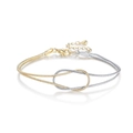 Pulsera de nudo bicolor oro y plata cadena de serpiente con cierre de mosquetón - Bicolor Oro y Plata