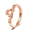 Verstellbarer Claddagh-Ring in Roségold mit Herz-, Kronen- und Handdesign - Einstellbar Offen / Roségold