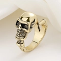 Vintage gouden schedelring met gotisch klauwontwerp en verstelbare open band - Verstelbaar Open / Goud