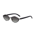 Polygon metal frame sunglasses with dark grey gradient lenses and thick black temples - Gunmetal Frame Grey (C4)