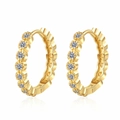 Elegante vergoldete Bubble-Creolen mit funkelnden runden Zirkonia in Pavé-Fassung - Gold