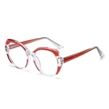 Montatura trasparente per occhiali cat-eye con eleganti accenti rossi sulle sopracciglia - Rosso Trasparente Giuntura (C2)