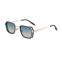 Lunettes de soleil vintage carrées avec monture en métal doré et verres dégradés bleus - Monture Dorée Verres Vert Orange (C6)
