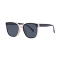 Occhiali da sole squadrati polarizzati alla moda con lenti in nylon bicolore nero e crema - Beige (C2)