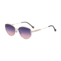 Occhiali da sole poligonali con dadi in metallo e lenti sfumate rosa-viola - Montatura Oro Lenti Sfumate Grigio Rosa