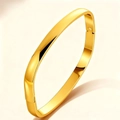 Bracciale a cerniera in acciaio inossidabile dorato lucido da 8mm in stile moderno - Stile Arco Quadrato 8mm / Oro