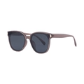 Women's square polarized sunglasses with translucent brown frames and grey nylon lenses - Transparent Tea (C5)