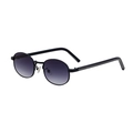 Retro-Oval-Sonnenbrille mit grauem Farbverlauf und schwarzem Metallrahmen für Damen und Herren - Schwarzer Rahmen Doppelgrau Verlauf (C2)