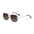 Vintage Punk Sonnenbrille mit goldenem Metallrahmen und braunem Verlaufsglas - C3 Gold Teegraun