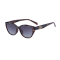 Cat-Eye-Sonnenbrille mit Schildpatt-Rahmen, grauen Verlaufsgläsern und goldenem Logo-Detail - Schildpatt (C4)