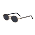Vintage-Sonnenbrille mit goldenem Metallrahmen und dunkelgrauen Gläsern für Damen und Herren - Goldener Rahmen Vollgraue Gläser (C1)