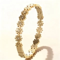 Bracelet jonjon marguerite en or avec cristaux blancs en acier inoxydable de qualité - Bracelet Marguerite en Or avec Strass (43甲-E-7)