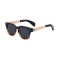 Retro square sunglasses with gradient brown frames and gold embossed gemstone temples - Tortoise Gold Frame Gray Lens (C6)