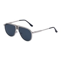 Classic aviator sunglasses with silver metal frame and dark grey UV lenses for men - Matte Silver Frame Gray Lens