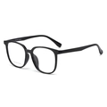 Gafas ópticas cuadradas negras para hombre con montura retro minimalista en acabado brillante - Negro Brillante