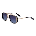 Lunettes aviateur carrées avec monture or et noir et verres dégradés violets - Monture Or Verres Dégradés Gris Bleu (C6)