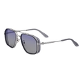 Lunettes de soleil aviateur argentées avec verres dégradés bleus et double pont - Monture Argent Verres Dégradés Gris Clair Extérieur Bleu (C7)