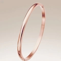Polished 8mm rose gold stainless steel minimalist buckle bangle for men and women - Curved Rose Gold 4mm Bangle (40-A-5)
