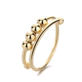 Adjustable golden anxiety ring with four rotating beads for stress relief and style - Gold Four Beads Style(KL-24122 Gold)