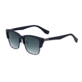 Retro cat-eye sunglasses for men featuring a wood-grain temple and black matte frame - Matte Black Frame Gray Green Lens (C3)