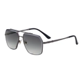 Classic gunmetal aviator sunglasses for men with grey gradient lenses and metal temples - Black Gunmetal Frame Gradual Gray